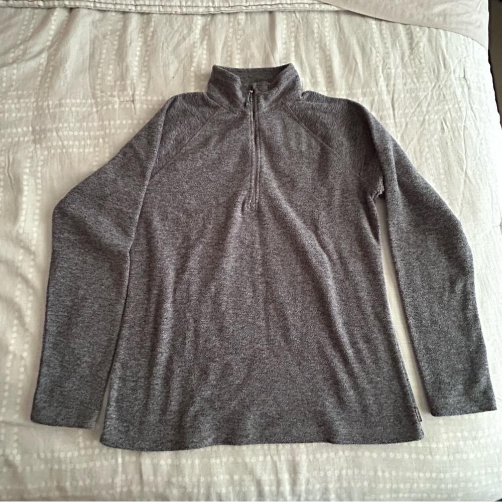 LAST CHANCE - Donating 7/17 - Eddie Bauer Gray Fleece Quarter Zip - Sz S - EUC